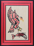 Eagle and Salmon 46w x 60h cm
